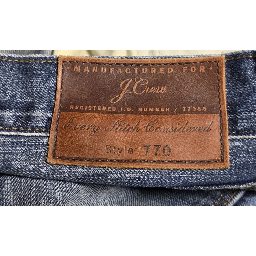 J Crew Style 770 Men's 34x34 Japanese Fabric Kaihara Denim Blue Cotton Jeans